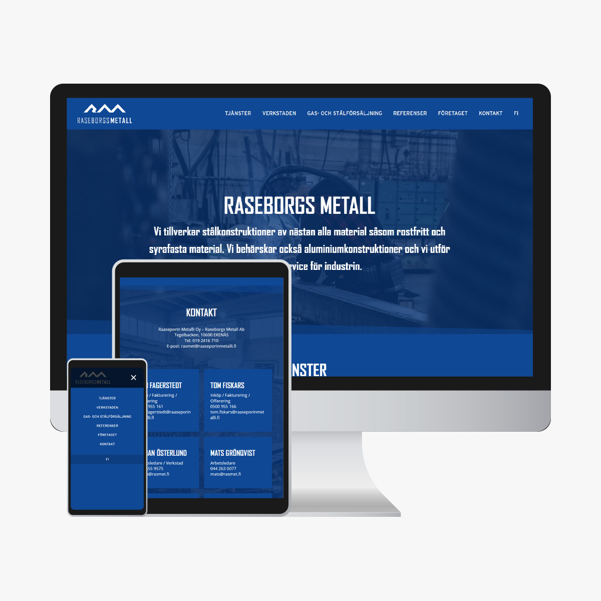 Raseborgs Metall - Webbsidor
